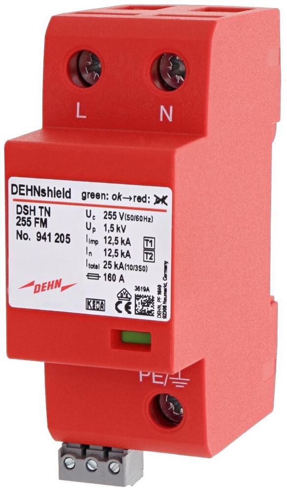 DEHN DSH TN 255 FM Combined Arrester DEHNshield Type 1+2 For Single Phase - 941205