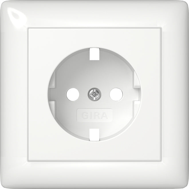 Gira System 55 Schuko Cover Unit Pure White - 492903 [2 pieces]