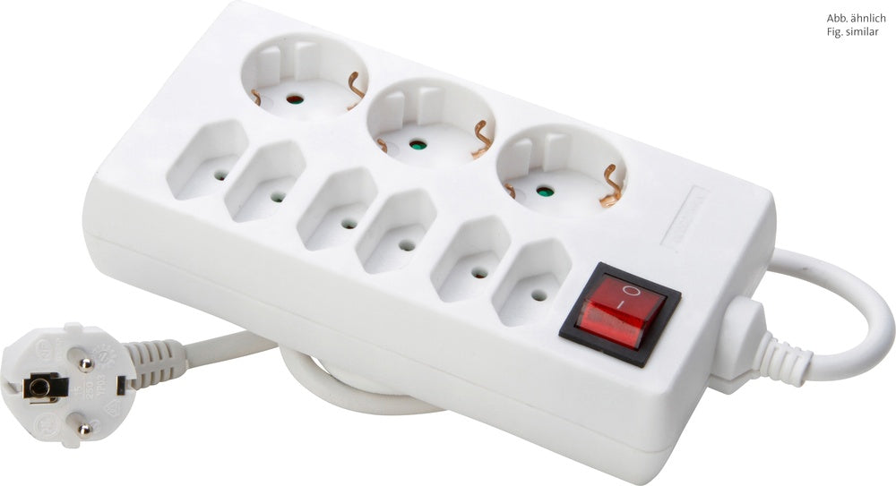 Kopp Switched Power Strip 9-Outlet Arctic White Edge - 129802002 [10 Pieces]