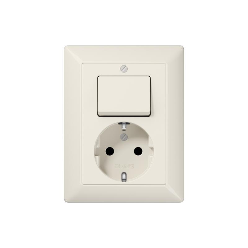 Jung AS500 Combination Switch Socket With Changeover White - AS5576EU