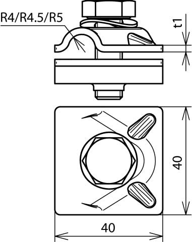Dehn MV Clamp Al For Rd 8-10mm With Hexagon Screw And Spring Washer - 390551 [2 pieces]