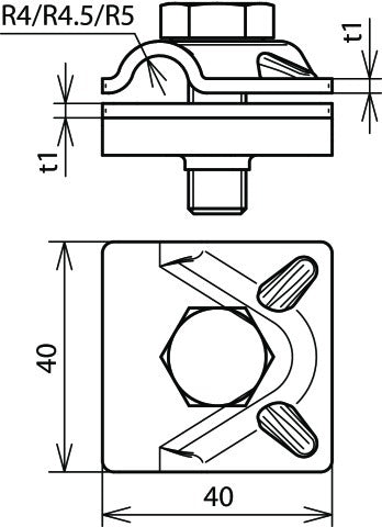 Dehn MV Clamp For Rd 10mm With Hexagon Screw - 391050 [2 pieces]