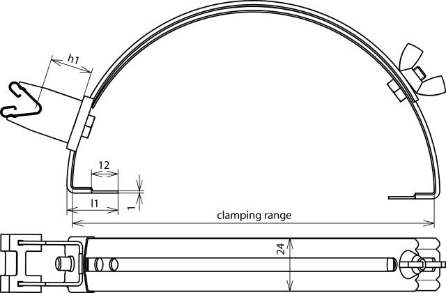 Dehn Roof Conductor Holder Dehngrip StSt H32mm For Rd 8mm - 206819