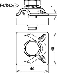 Dehn MV Clamp StSt For Rd 10mm With Hexagon Screw And Spring Washer - 391559
