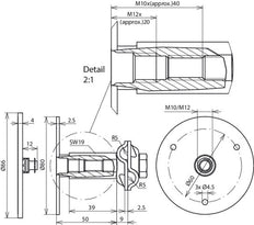 Fixed Earthing Terminal M10/M12 Stainless Steel With MV Clamp - 478112