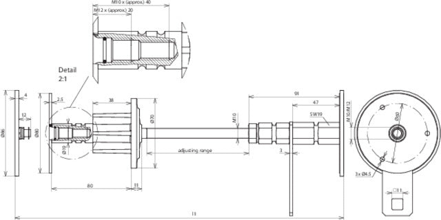 Dehn Waterproof Wall Bushing For Thicknesses 300-400mm Stainless Steel - 478540