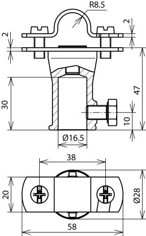 Stainless Steel Rod Holder With Fixing Bush Accessory - 106129