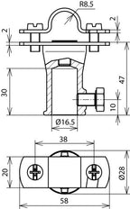 Stainless Steel Rod Holder With Fixing Bush Accessory - 106129
