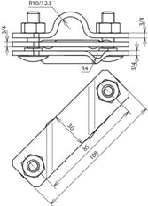 Dehn AS TE 25 ASSM10 STTZN Earth Rod Connect Bracket - 625021