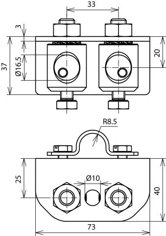 Dehn Adapter Angled Support Air Termination Rods V2A - 106325 | Tameson.com