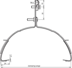 Dehn Roof Conductor Holder Adjustable 200-280 Rd 6-10mm - 202021