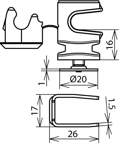 Dehn Roof Conductor Holder PlattenSnap StSt 4-6mm H 16mm V2A - 204069
