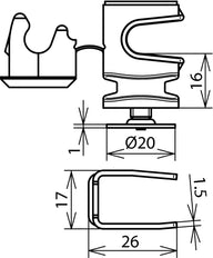 Dehn Roof Conductor Holder PlattenSnap StSt 4-6mm H 16mm V2A - 204069