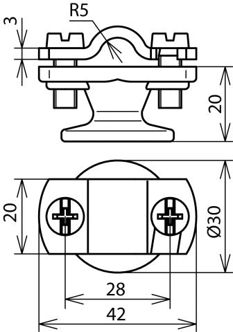 Dehn Conductor Holder With Flange For Rod 7-10mm - 275110 [2 pieces]