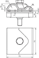 Dehn Maxi MV Clamp With M12x65mm Screw For RD 8-16 15-25mm - 308041
