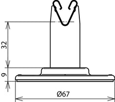 Dehn Roof Conductor Holder Adhesive Pad 32mm Stainless Steel - 297120