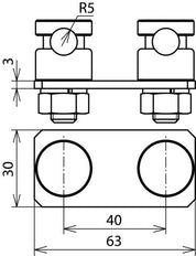 Dehn Connection Plate With 2 KS For HVI Conductor Head Piece - 301229