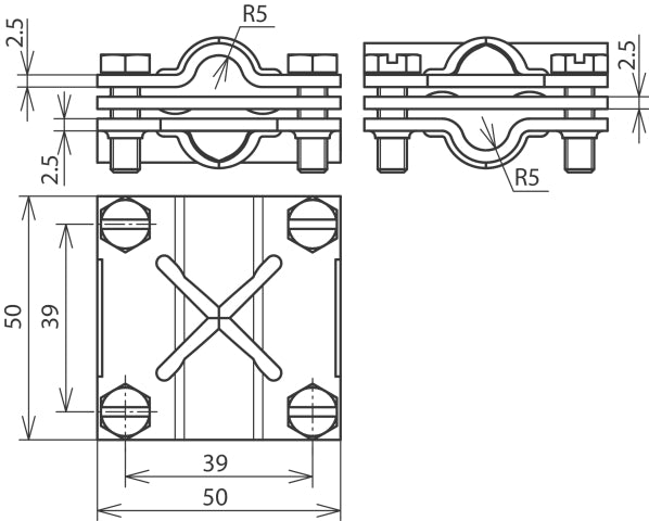 Dehn Cross Unit St Tzn For Rd 8-10mm Fl 30mm Intermontage Accessories - 314310