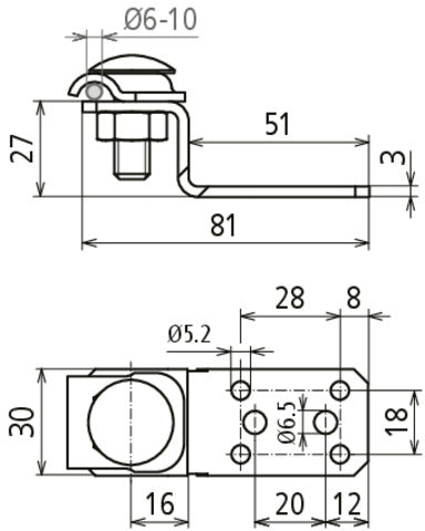 Dehn Z-Shaped Aluminium Connection Lug With Clamping Frame - 377100 [2 pieces]