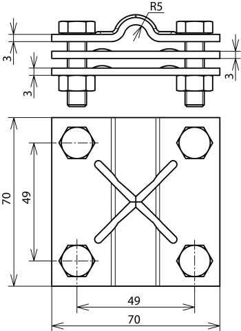 Dehn Cross Unit ST TZN With Intermediate For RD 8-10 FL 30-40MM - 321045