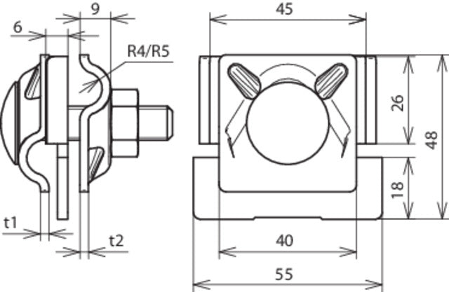 Dehn Al Saddle Clamp Clamping Range 0.7-10mm For Rd 8-10mm - 365221