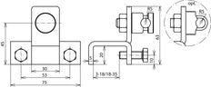 Dehn Clamp Vertical Type For Profiles 18-35mm With KS Connector - 372159