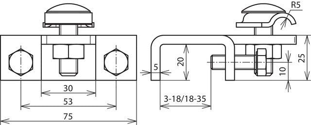 Dehn Clamp Horizontal Type For Profiles With Frame - 372219