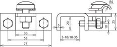 Dehn Clamp Horizontal Type For Profiles With Frame - 372219