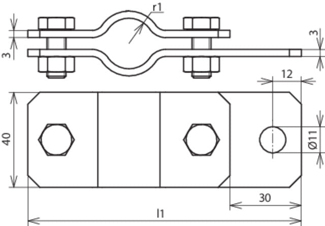 Dehn Earthing Pipe Clamp D 26.9mm St Tzn With Hole D 11mm - 410034
