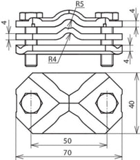 Dehn Connecting Clamp ST TZN Intermediate Plate - 454000