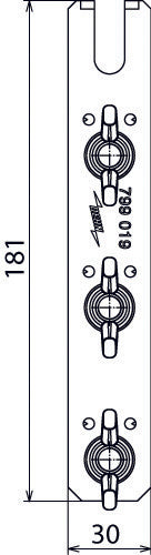 Dehn 3-Pole Earthing Busbar M10 With Wing Nut - 799019