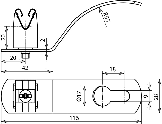 Dehn Roof Conductor Holder For Corrugated Sheet Roof - 206105 [2 pieces]