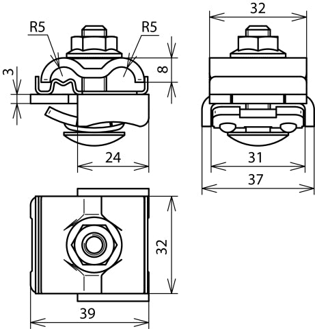 Dehn Uni Saddle Clamp For 8-10mm Conductor 4-50mm Square - 365250