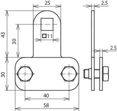 Dehn Stainless Steel Clamping Piece With Square Hole D 11mm For Fl-30x4 - 380129