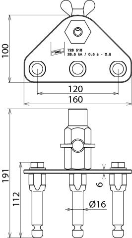 Dehn Earth Connection Plate With 3 Fixed Points - 728516