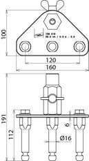 Dehn Earth Connection Plate With 3 Fixed Points - 728516
