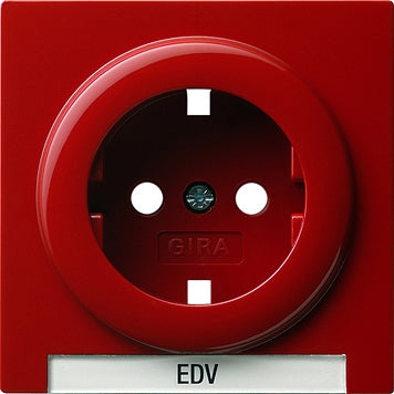 Gira S-Color Red Cover for Socket with Label Field - 144743