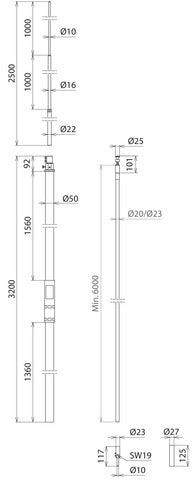 Dehn HVI Conductor 23mm Cu With Support Tube L 3200mm - 819338