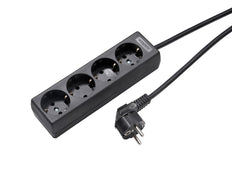 Martin Kaiser 4-Way Socket With Earthing Contact Cable 1.5m Black - 1040ZL/15W/sw [10 Pieces]