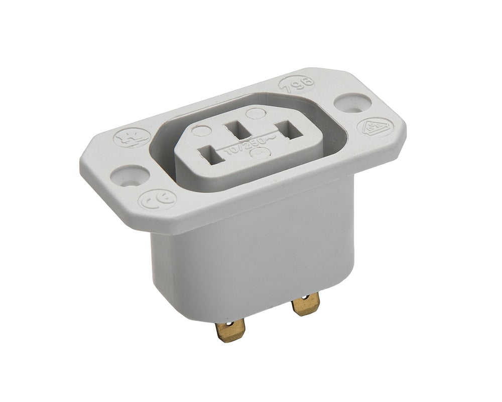 Martin Kaiser IEC Inlet Appliance Socket C13 70 Degree 10A Earthing Terminal - 796/48/gr [50 Pieces]