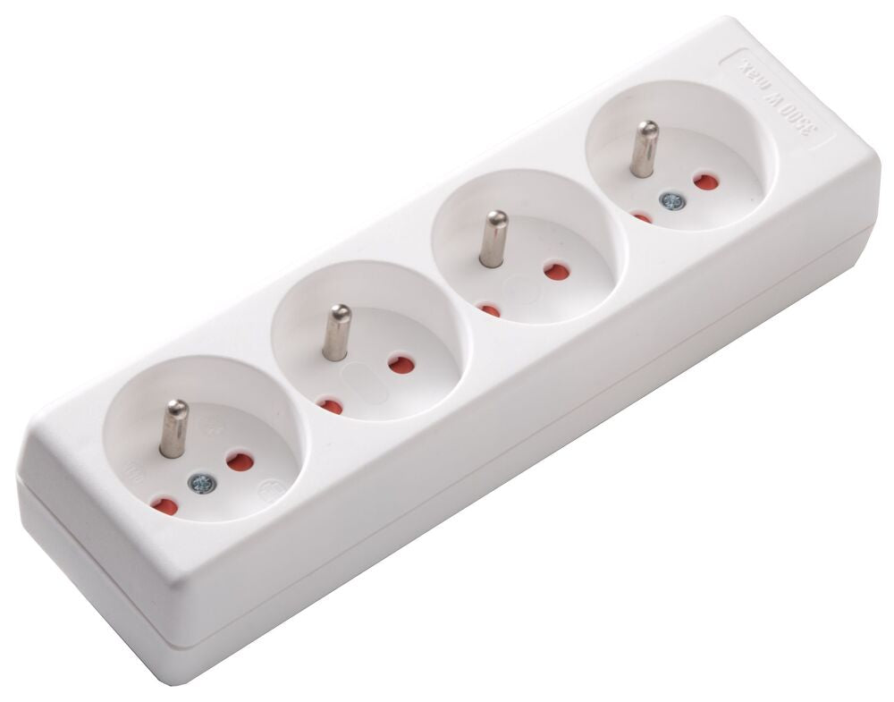 Four Way Socket Roma Martin Kaiser 4-Way Socket 90 Degree Earthing Pin and Shutter Arctic W ...