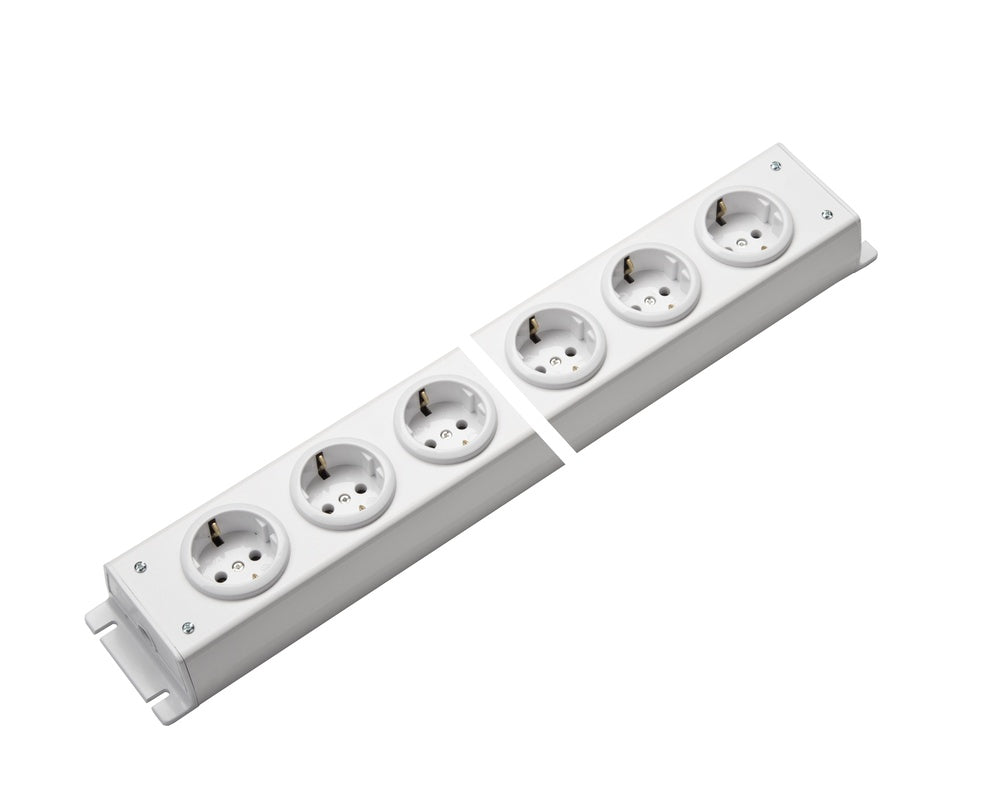 Martin Kaiser Power Outlet Strip 6-Way 90 degrees Without Switch White - 1002/6/ws [10 Pieces]