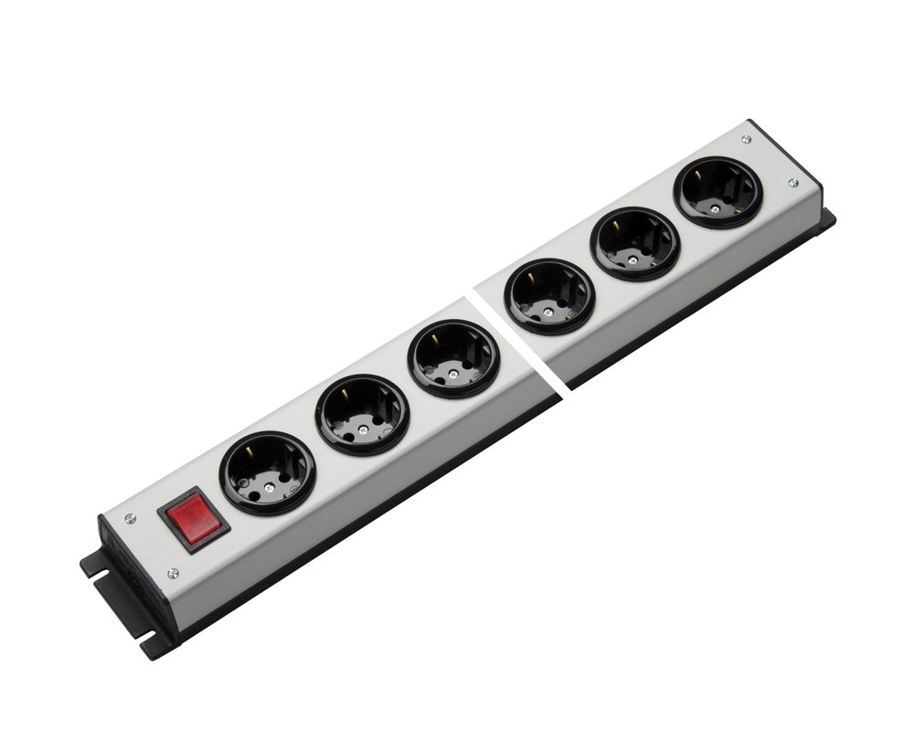 Martin Kaiser Power Outlet Strip 6-Way With Earthing Contact And Switch - 1001/6l-sw [10 Pieces]