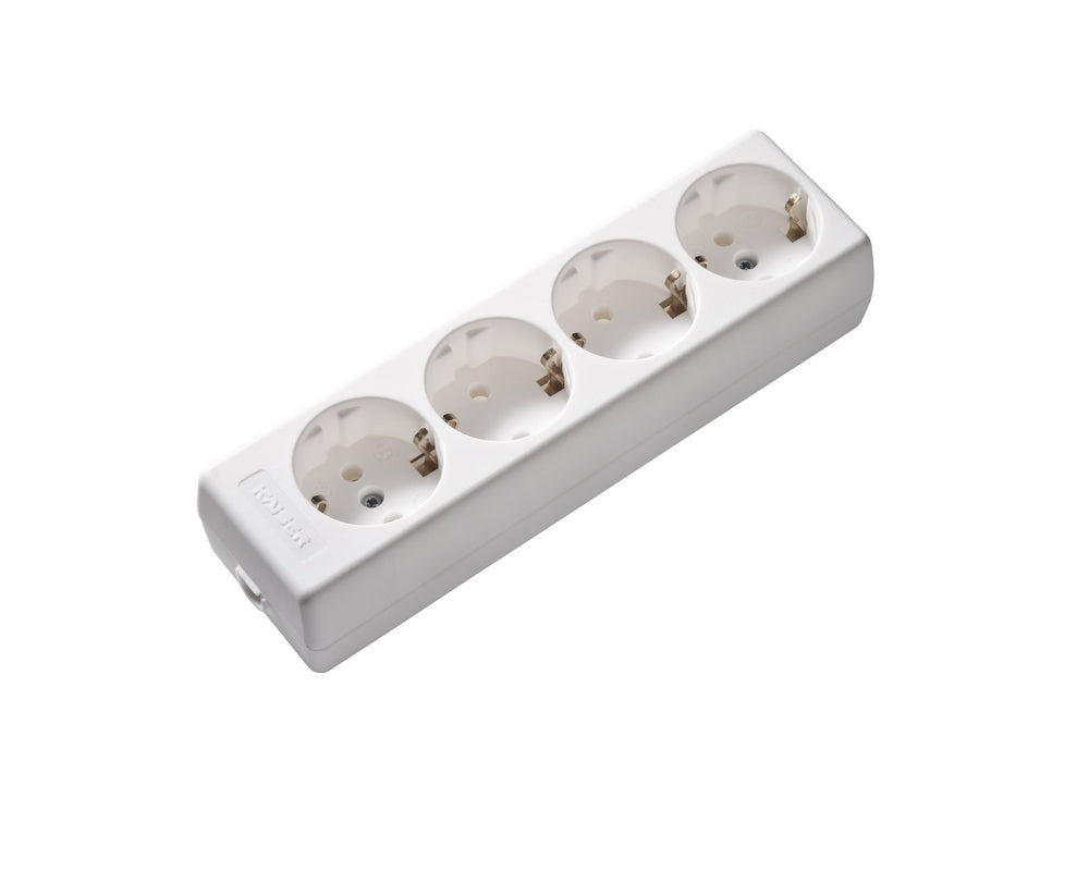 Four Way Socket Roma Martin Kaiser 4-Way Arctic White Socket With Earthing Contact (Europea ...