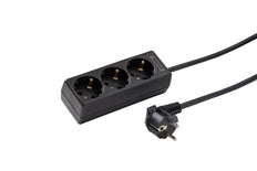 Martin Kaiser 3-Way Angle Socket With 5m Cable Black - 1045ZL5-15W/sw [10 Pieces]