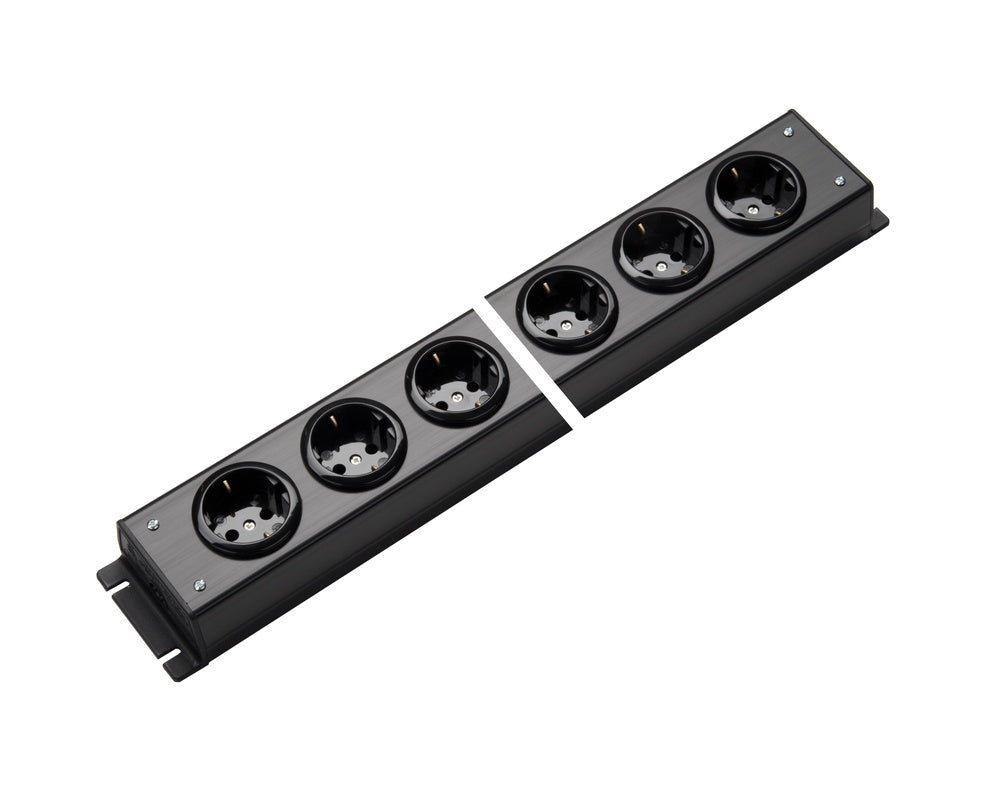 Martin Kaiser 8-Way Power Strip 90 degrees Earthing Contact No Switch Black - 1002/8sw [10 Pieces]
