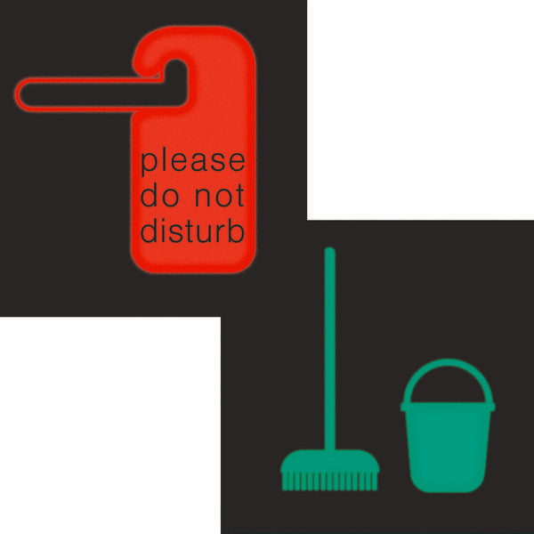 Hager Berker Foil Square Bicolor Do Not Disturb/Room Cleaning LED Signal - 19058011