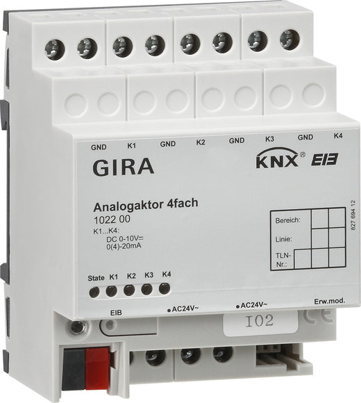 Gira KNX 4-Channel Analog Actuator DIN Rail - 102200