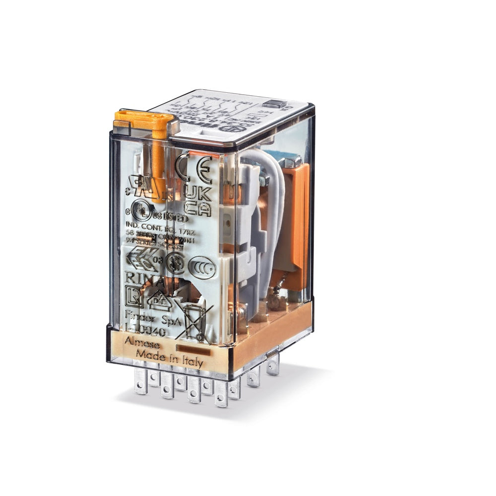 Finder 55.34 Industrial Relay 4CO 7A 24VAC With Test Button - 55.34.8.024.0040