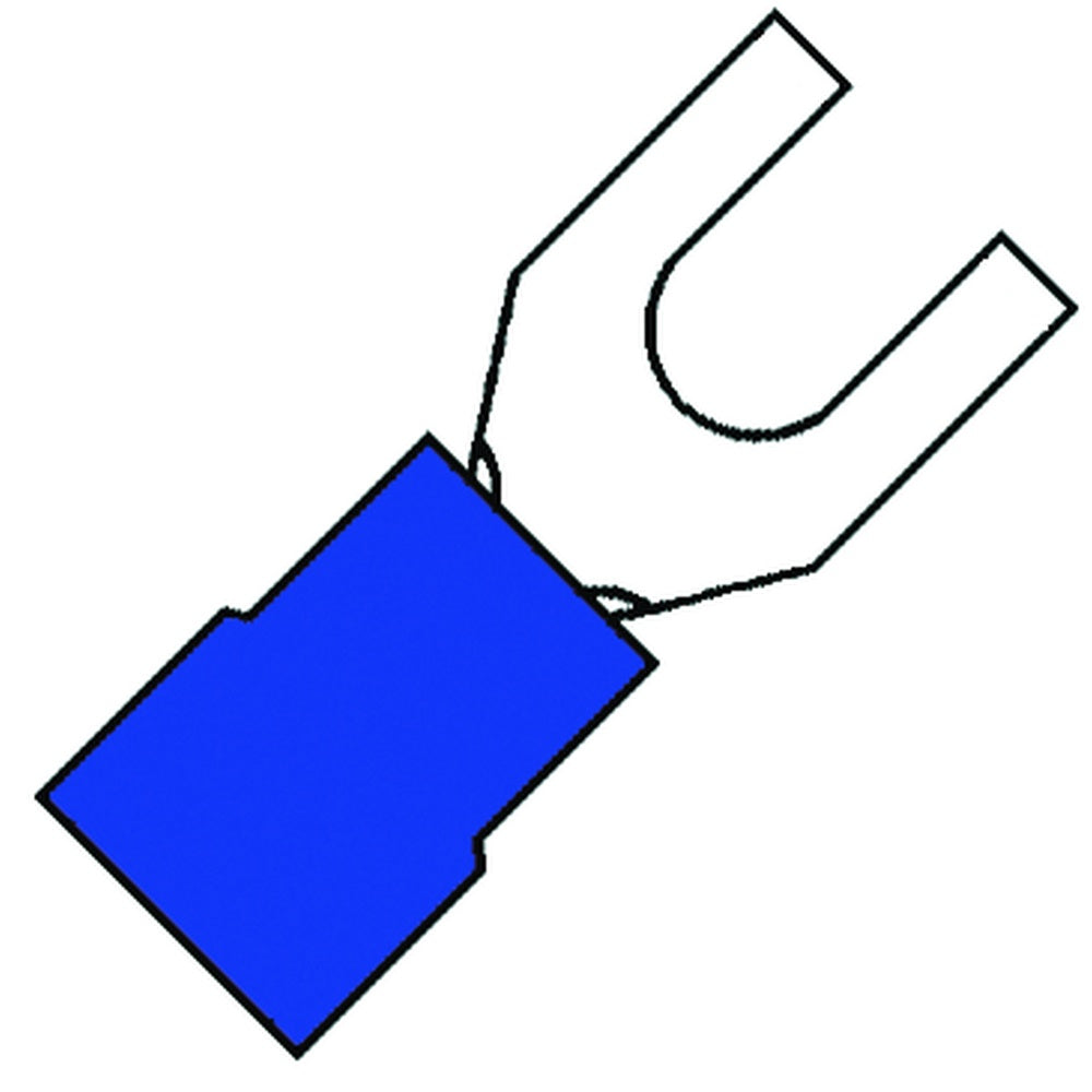 Insulated Fork Terminal M5 Blue PVC 1.5-2.5mm² - 100710 [100 Pieces]